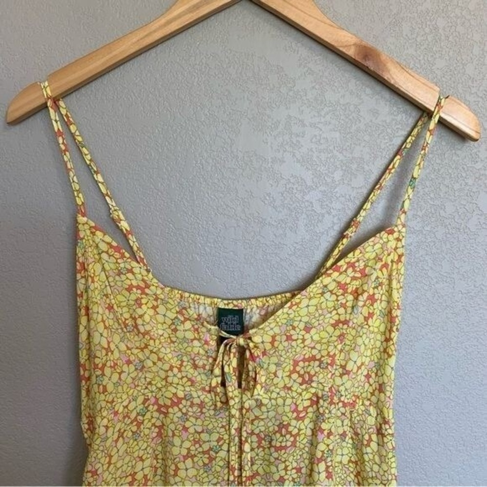 Wild Fable Slip Dress Size Medium Sleeveless Vibrant Yellow Floral NWT - Picture 2 of 16